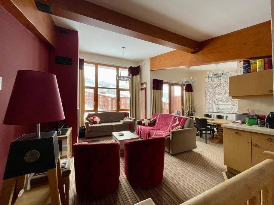 בור סן מוריס Confort Et Espace Pour Cet Appartement Duplex De 100 M2 Avec Grand Sejour Expose Sud Avec Cheminee, 4 Chambres , Acces Direct Aux Pistes De Ski Et Au Golf Dans La Residence Edenarc Avec Piscine, Jacuzzi Et Spa מראה חיצוני תמונה