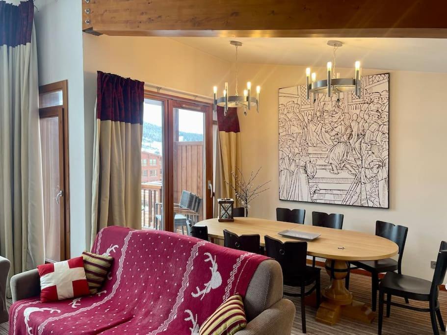 בור סן מוריס Confort Et Espace Pour Cet Appartement Duplex De 100 M2 Avec Grand Sejour Expose Sud Avec Cheminee, 4 Chambres , Acces Direct Aux Pistes De Ski Et Au Golf Dans La Residence Edenarc Avec Piscine, Jacuzzi Et Spa מראה חיצוני תמונה